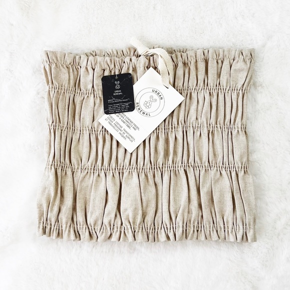 NWT Urban Outfitters Urban Renewal Remnants Smocked Linen Tube Top - Picture 4 of 7